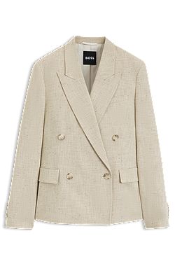 Regular-fit blazer in textured slub fabric