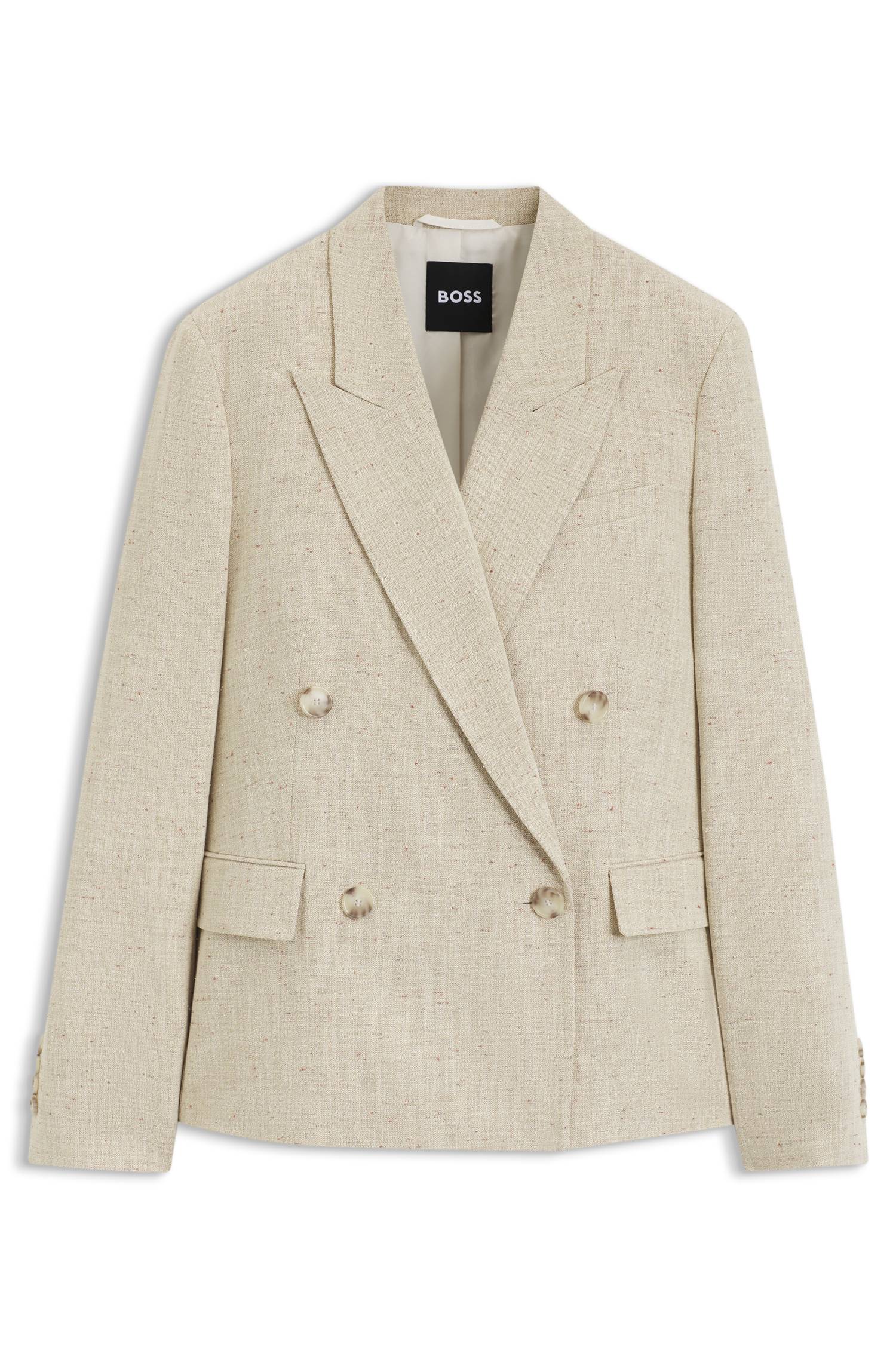 Boss Regular-fit blazer in textured slub fabric dam – bild 4