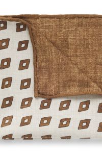 Printed pocket square in silk, Brown Patterned