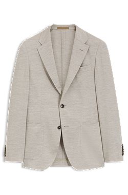 Slim-fit blazer in virgin wool and cotton