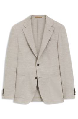 Slim-fit blazer in virgin wool and cotton 1