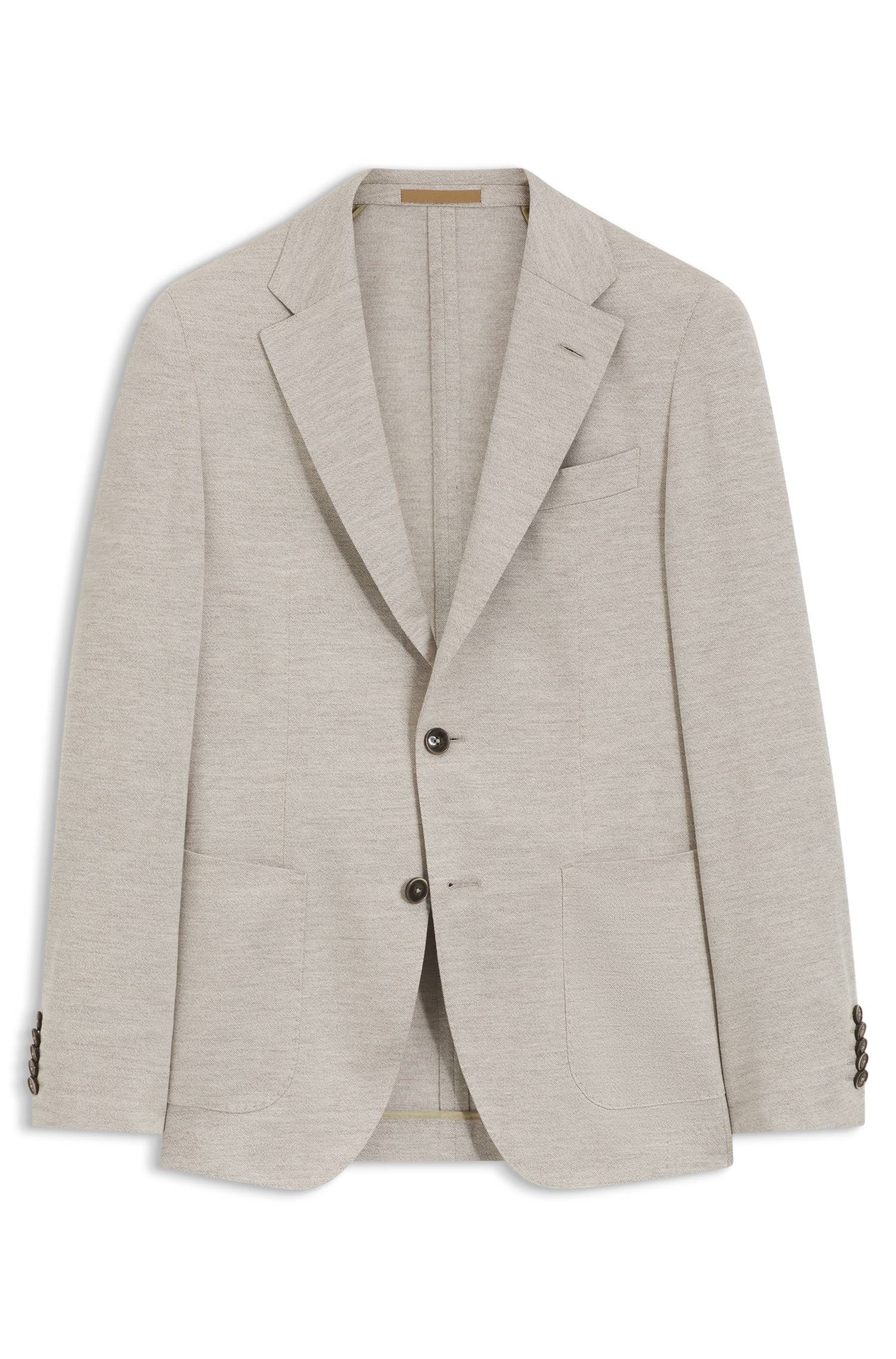 Boss Slim-fit blazer in virgin wool and cotton herr – bild 4