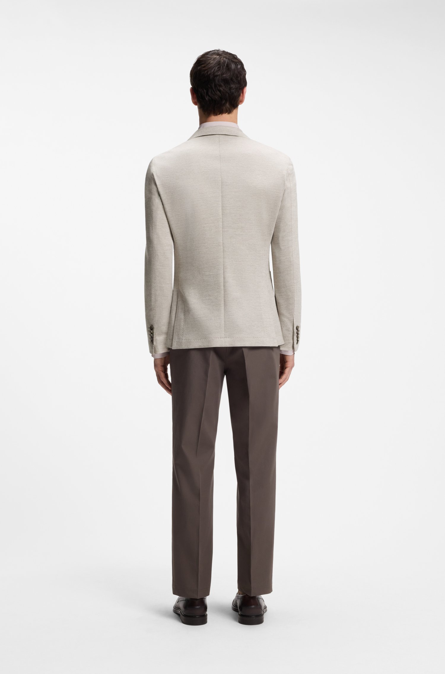 Boss Slim-fit blazer in virgin wool and cotton herr – bild 2