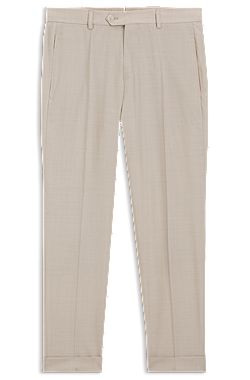 Tapered-fit trousers in virgin wool and silk