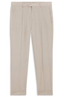 Tapered-fit trousers in virgin wool and silk 1