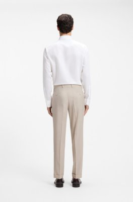 Boss Tapered-fit trousers in virgin wool and silk kostymbyxor herr – bild 2