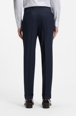 Slim-Fit Zweiteiler aus Woll-Mix mit Seide, Blau