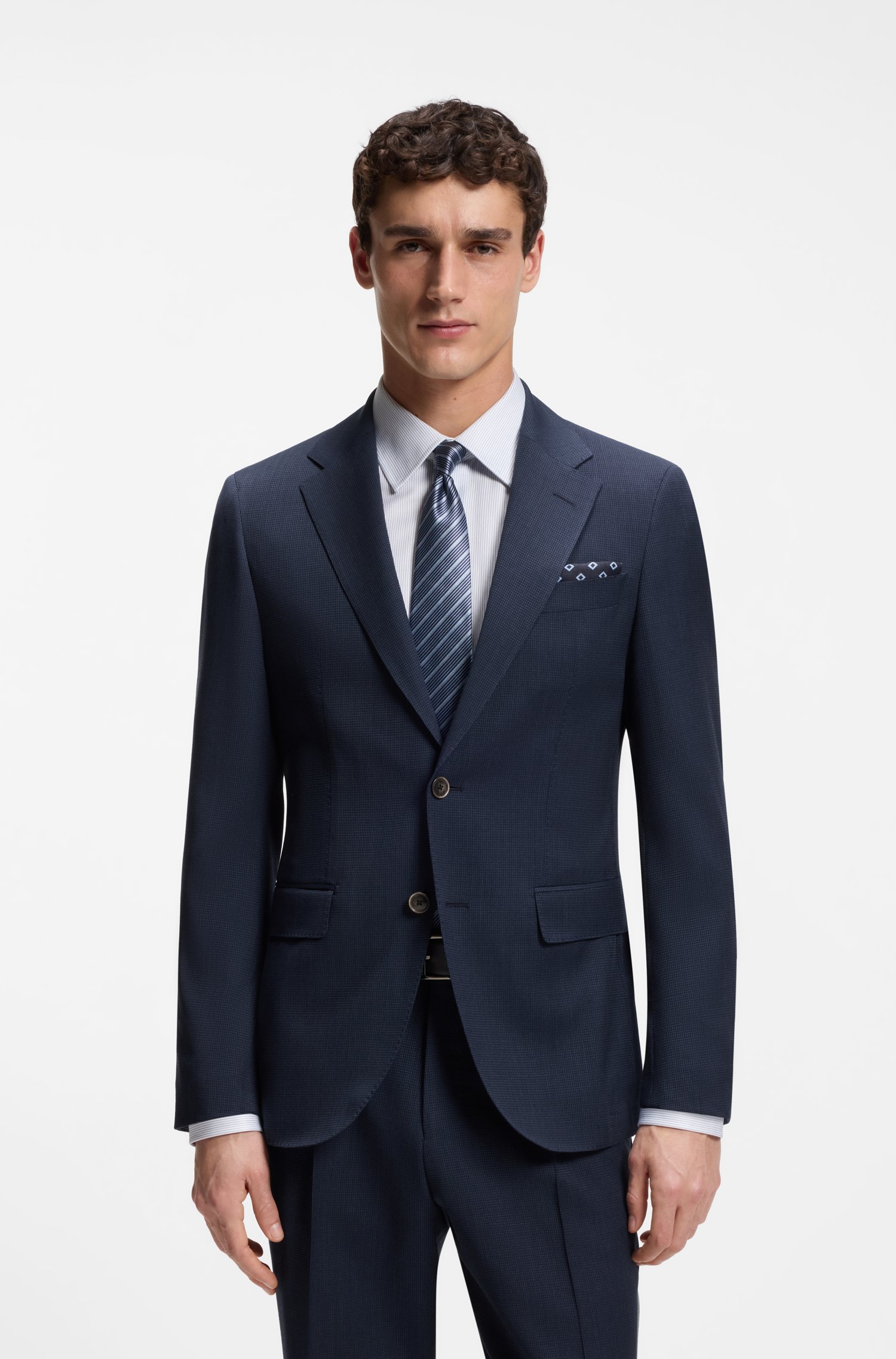 Boss Two-piece slim-fit suit in wool and silk kostymer herr – bild 2
