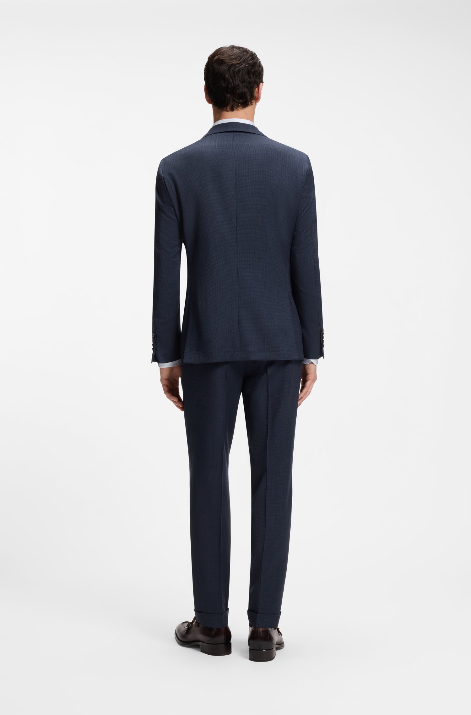 Boss Two-piece slim-fit suit in wool and silk kostymer herr – bild 3