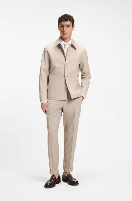 Sobrecamisa relaxed fit en tejido de tres capas