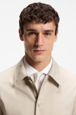 Relaxed-fit overshirt in three-layer fabric, Light Beige