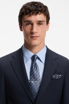 Boss Slim-fit suit jacket in virgin wool and silk kavajer herr – bild 3