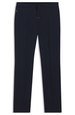 Pantalones slim fit de lana virgen y seda