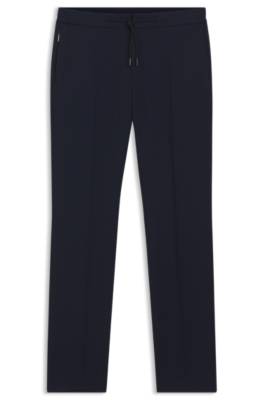 Slim-fit trousers in virgin wool and silk 1