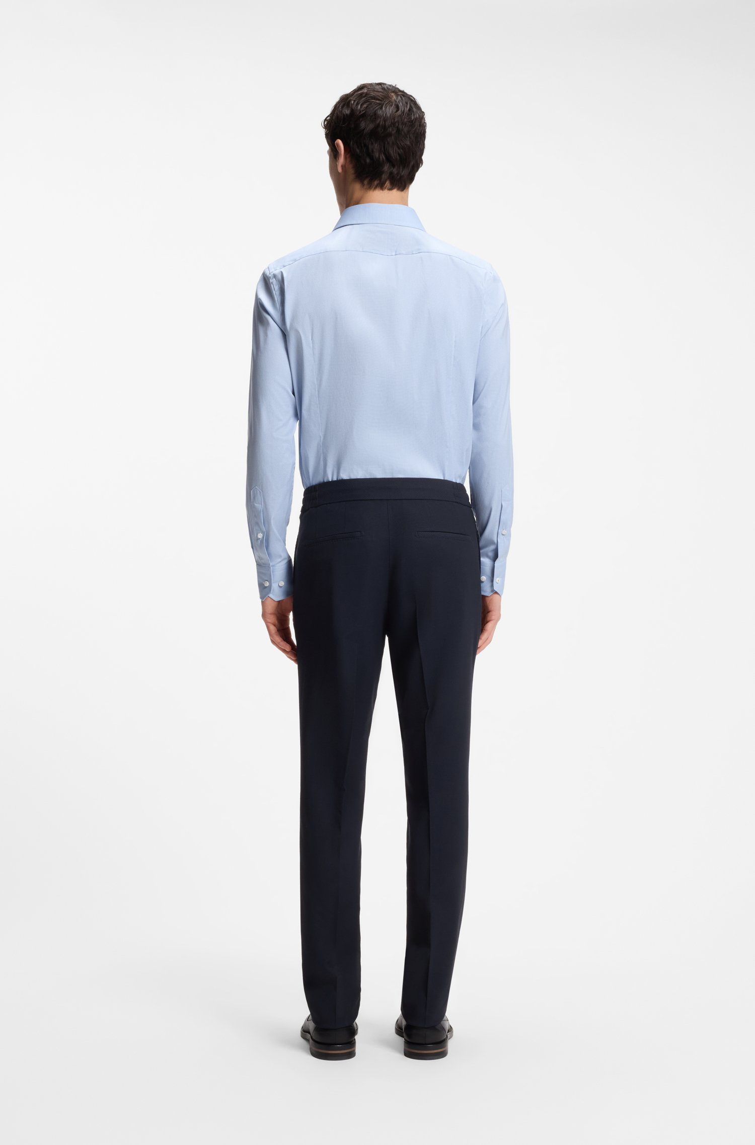 Boss Slim-fit trousers in virgin wool and silk byxor herr – bild 2