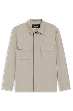 Relaxed-fit overshirt in a wool blend
