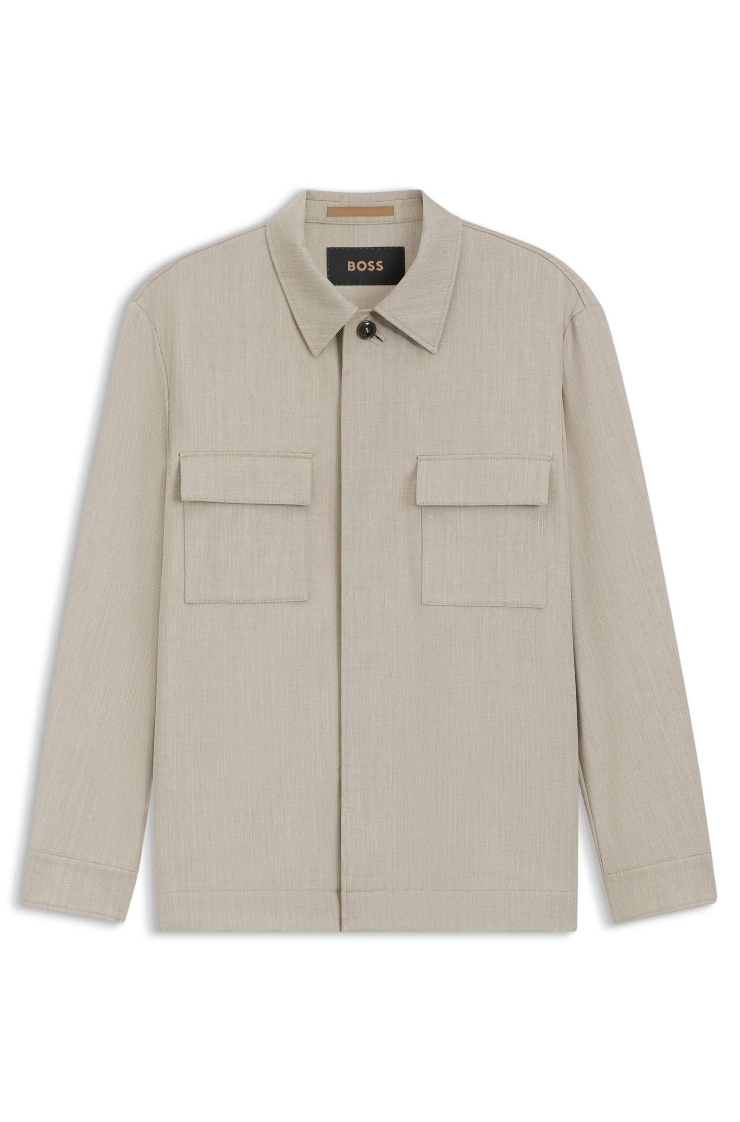 Boss Relaxed-fit overshirt in a wool blend skjortor & blusar herr – bild 4