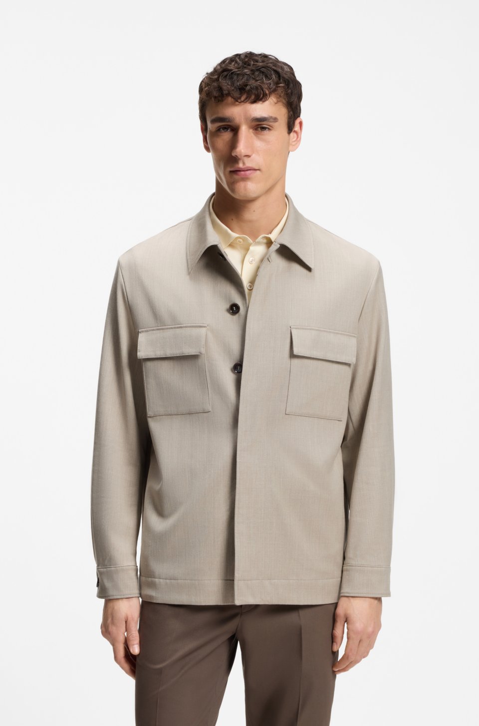 Relaxed-fit overshirt in a wool blend