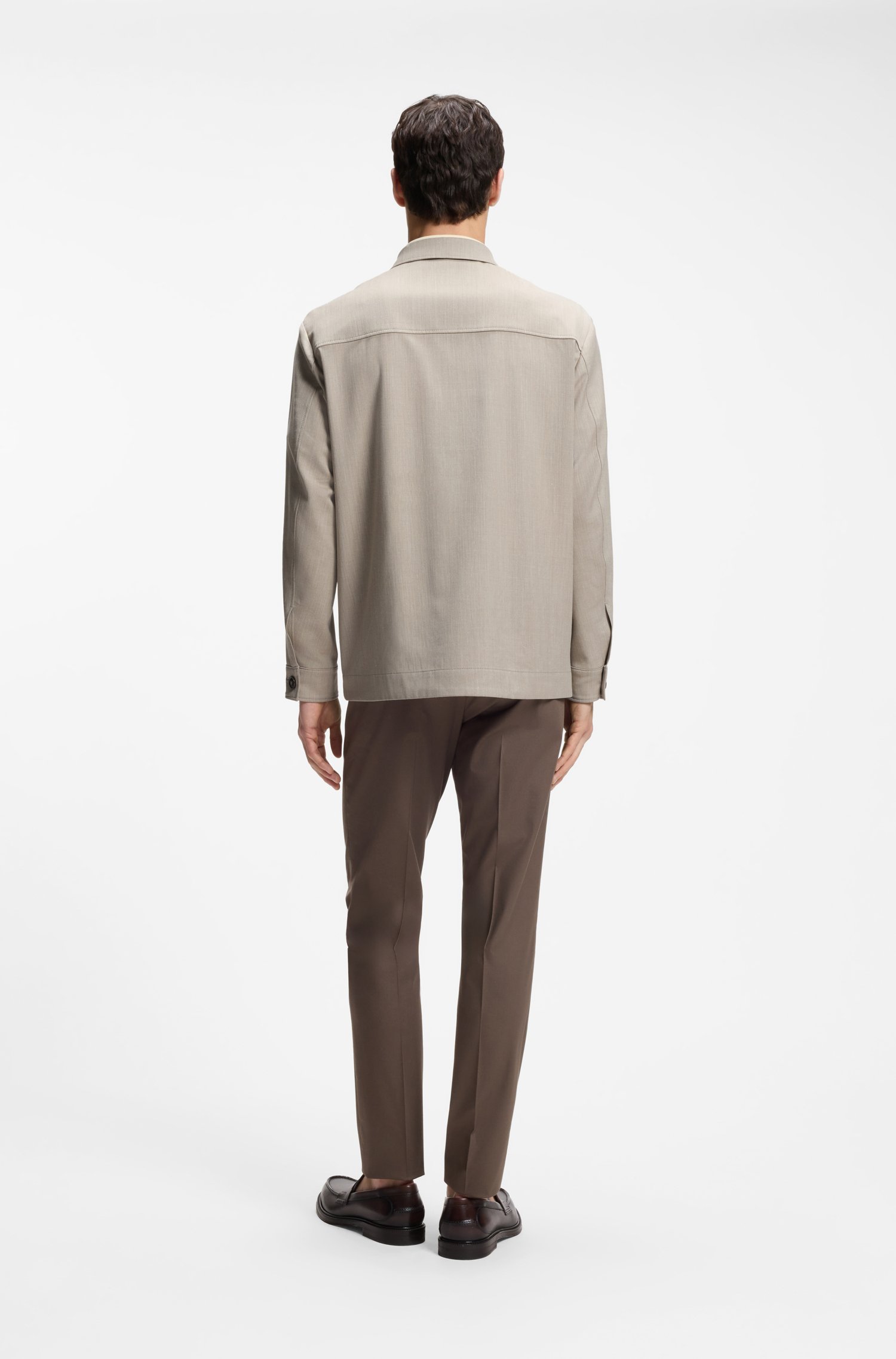 Boss Relaxed-fit overshirt in a wool blend skjortor & blusar herr – bild 2