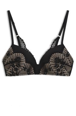Padded bra in lace and mesh