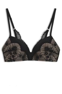 Boss Padded bra in lace and mesh push up bh dam – bild 4