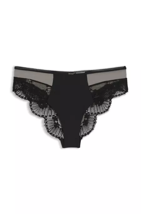 Low-rise briefs in lace and mesh
