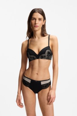 Low-rise briefs in lace and mesh