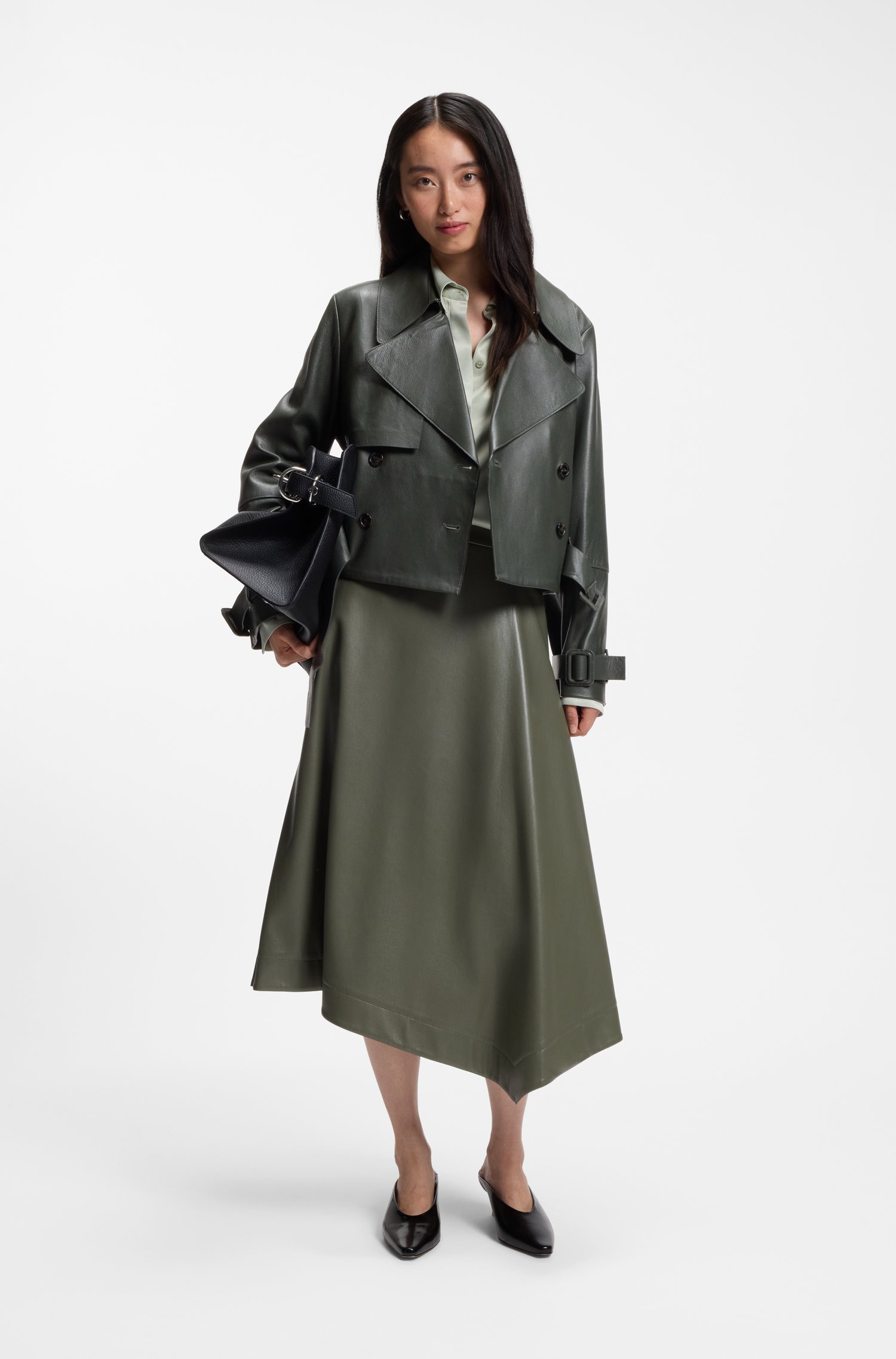 Boss Leather jacket with trench styling jackor dam – bild 2