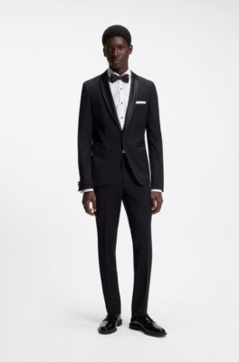 Hugo Slim-fit shirt in structured cotton poplin kostymskjortor herr – bild 2
