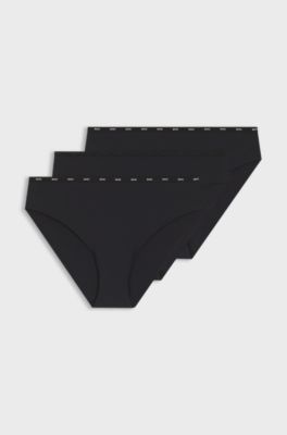 Three-pack of low-rise briefs with clean finishes, Black