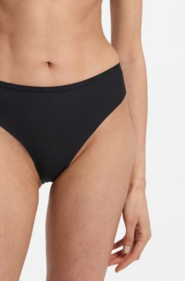 Slip met lage taille en strakke afwerkingen, Zwart