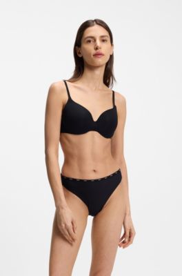 Low-rise briefs with premium lace detailing, Black