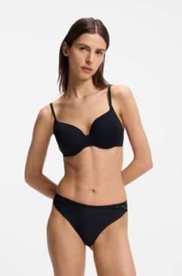 Low-rise briefs with premium lace detailing, Black