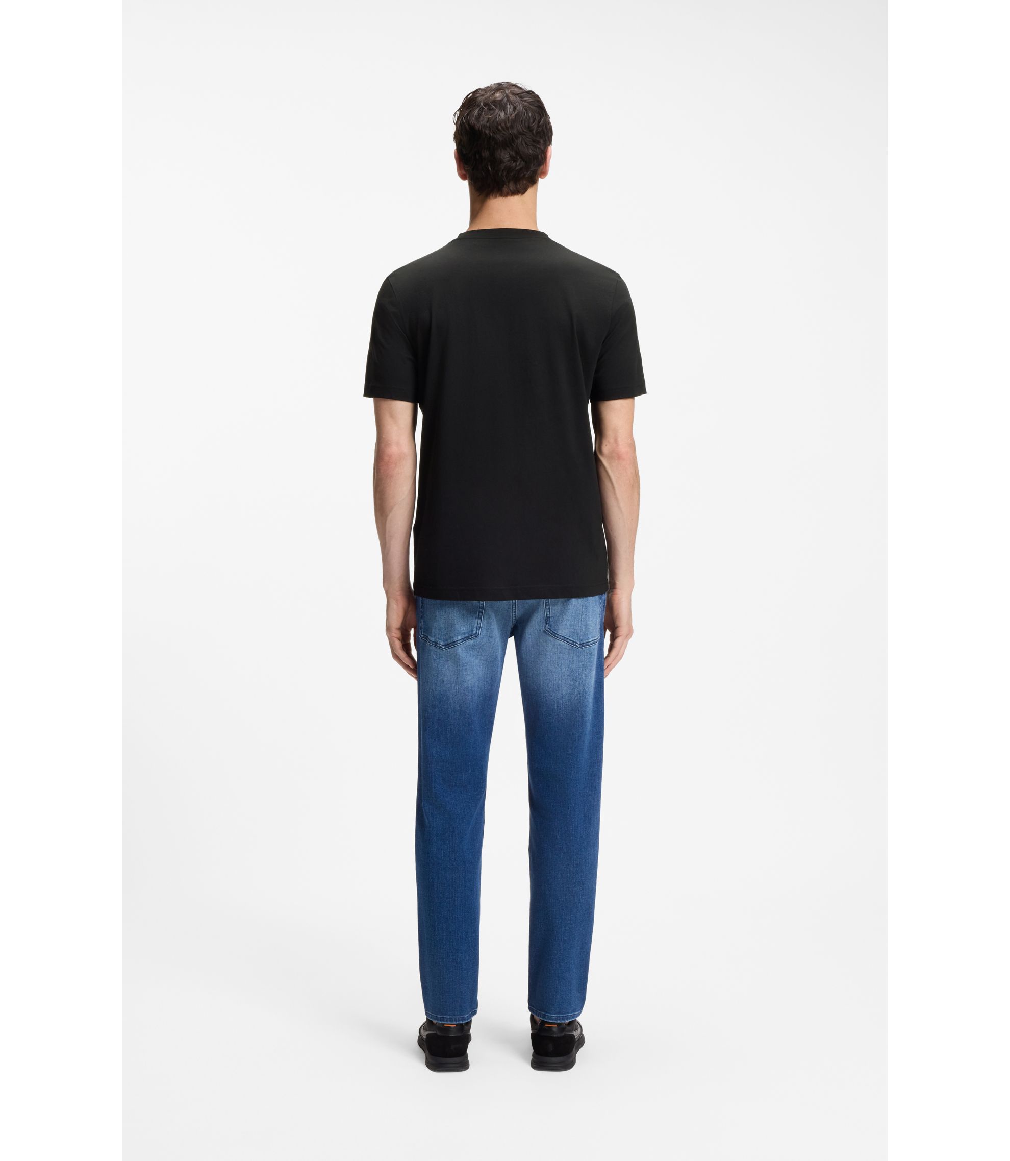 BOSS - レギュラーフィット コットン Tシャツ モダンロゴ - ブラック