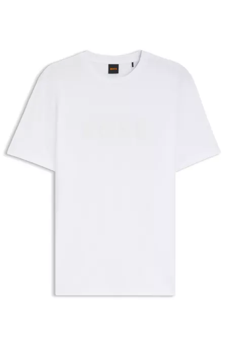 Regular-Fit T-Shirt aus Baumwolle mit modernem Logo