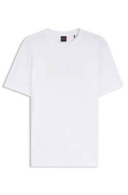 Boss Cotton T-shirt with large tonal logo herr – bild 4