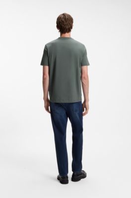 T-shirt in cotone con logo tono su tono di grandi dimensioni, Grigio scuro