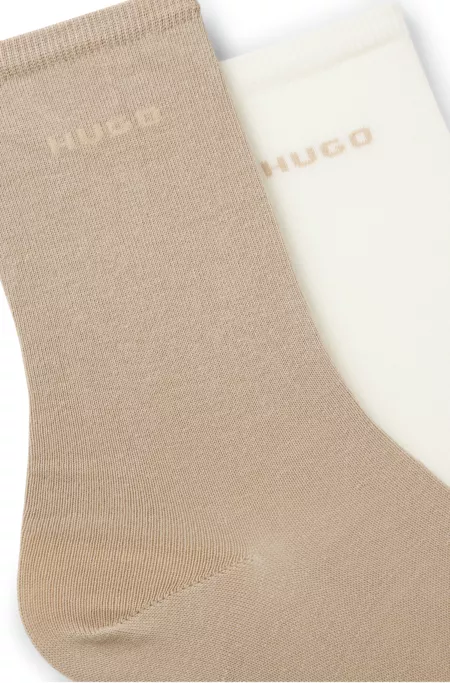 Two-pack of regular-length cotton-blend logo socks