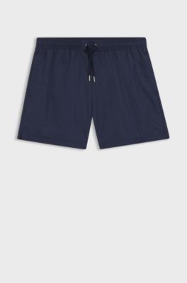 Swim shorts with all-over monogram print, Dark Blue