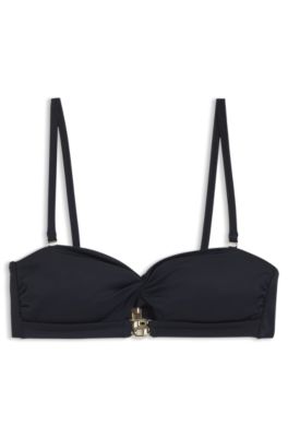 Bandeau bikini top with Double B monogram, Dark Blue