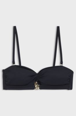 Bandeau bikini top with Double B monogram, Dark Blue