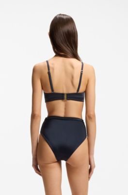 Bandeau bikini top with Double B monogram, Dark Blue