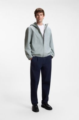 Relaxed-fit hooded jacket in water-repellent fabric, Light Grey