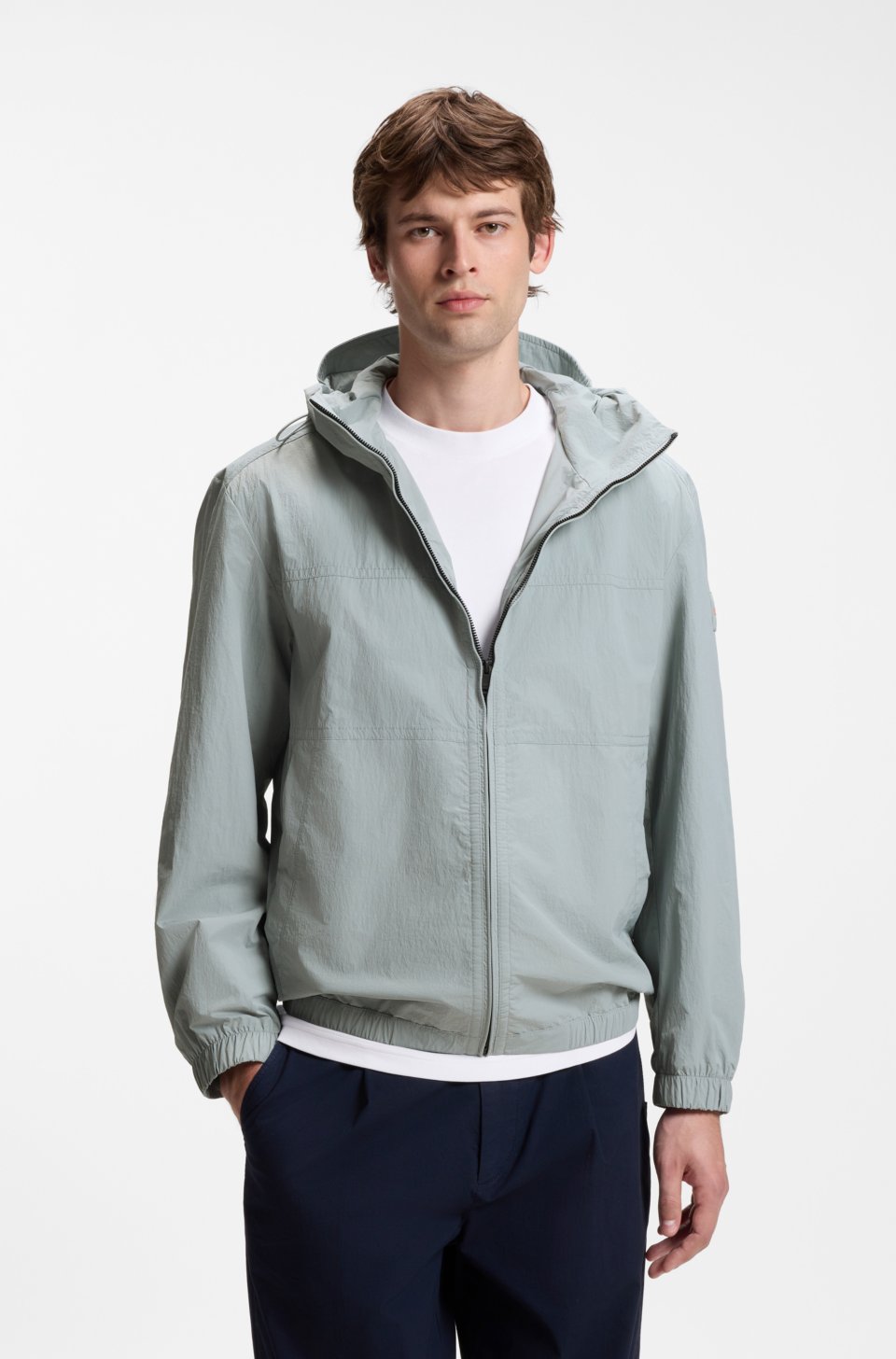 Relaxed-fit hooded jacket in water-repellent fabric