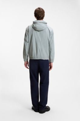 Relaxed-fit hooded jacket in water-repellent fabric, Light Grey