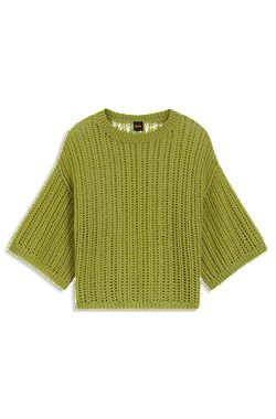 Oversized-fit sweater with open knit
