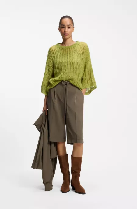 Oversized-fit sweater with open knit