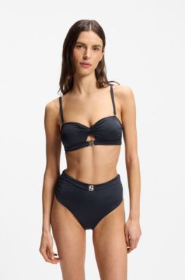 High-waisted bikini bottoms with Double B monogram, Dark Blue