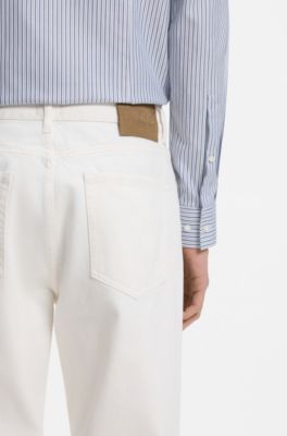 Relaxed-tapered-fit jeans, Natural