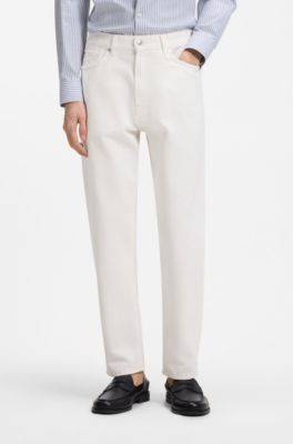 Relaxed-tapered-fit jeans, Natural